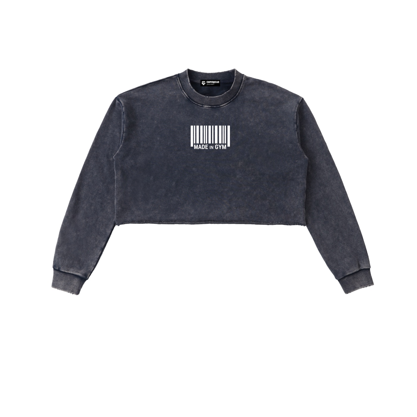https://ajmall-vc-public-bucket.oss-us-west-1.aliyuncs.com/hugepod/material/custom_printing/196a682371a34449ac497554446adb4b.png Made in Gym Washed Cropped - Image 1