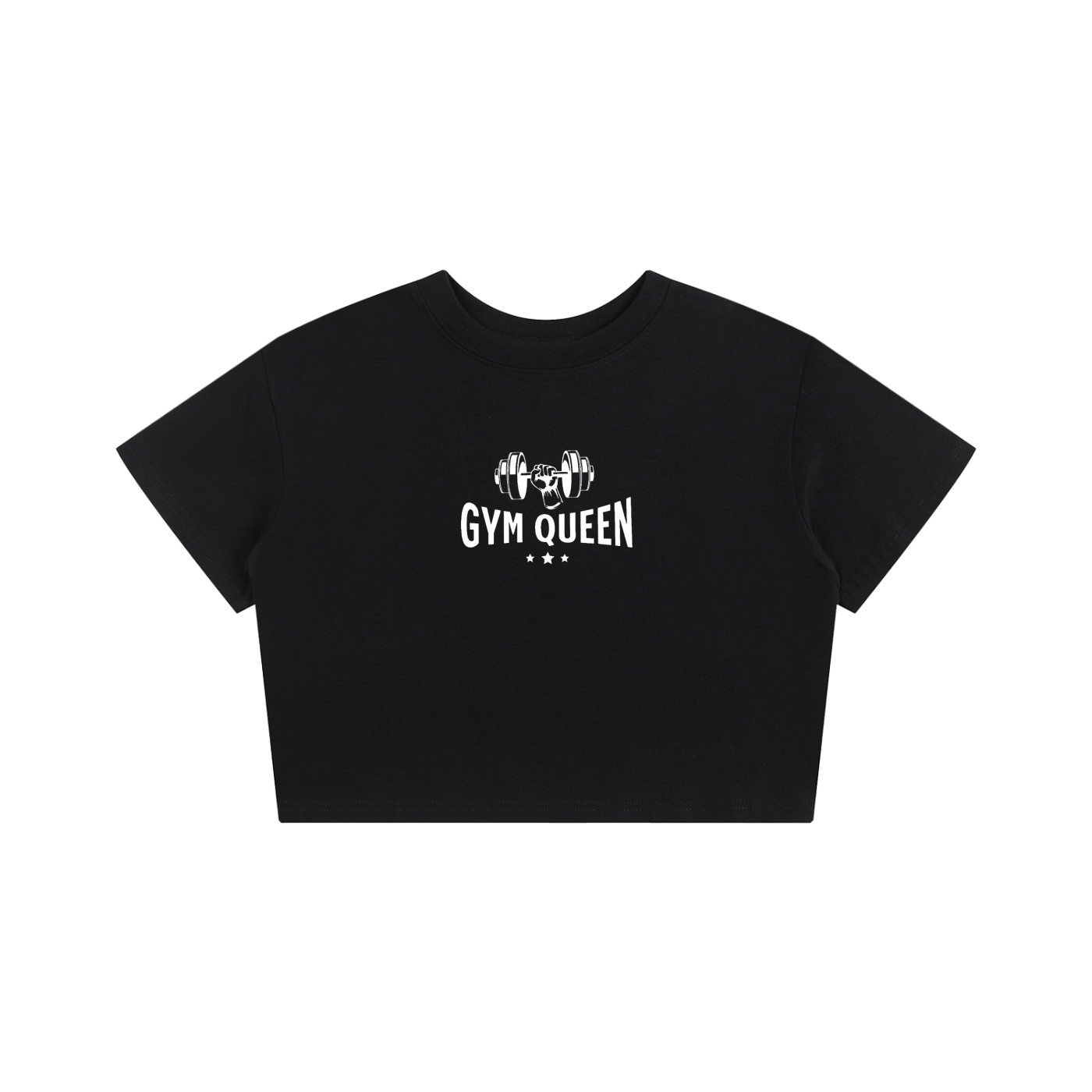 https://ajmall-vc-public-bucket.oss-us-west-1.aliyuncs.com/hugepod/material/custom_printing/7c8a9b82fe27490d86839bec704aae81.png Gym Queen Baby Tee - Image 1