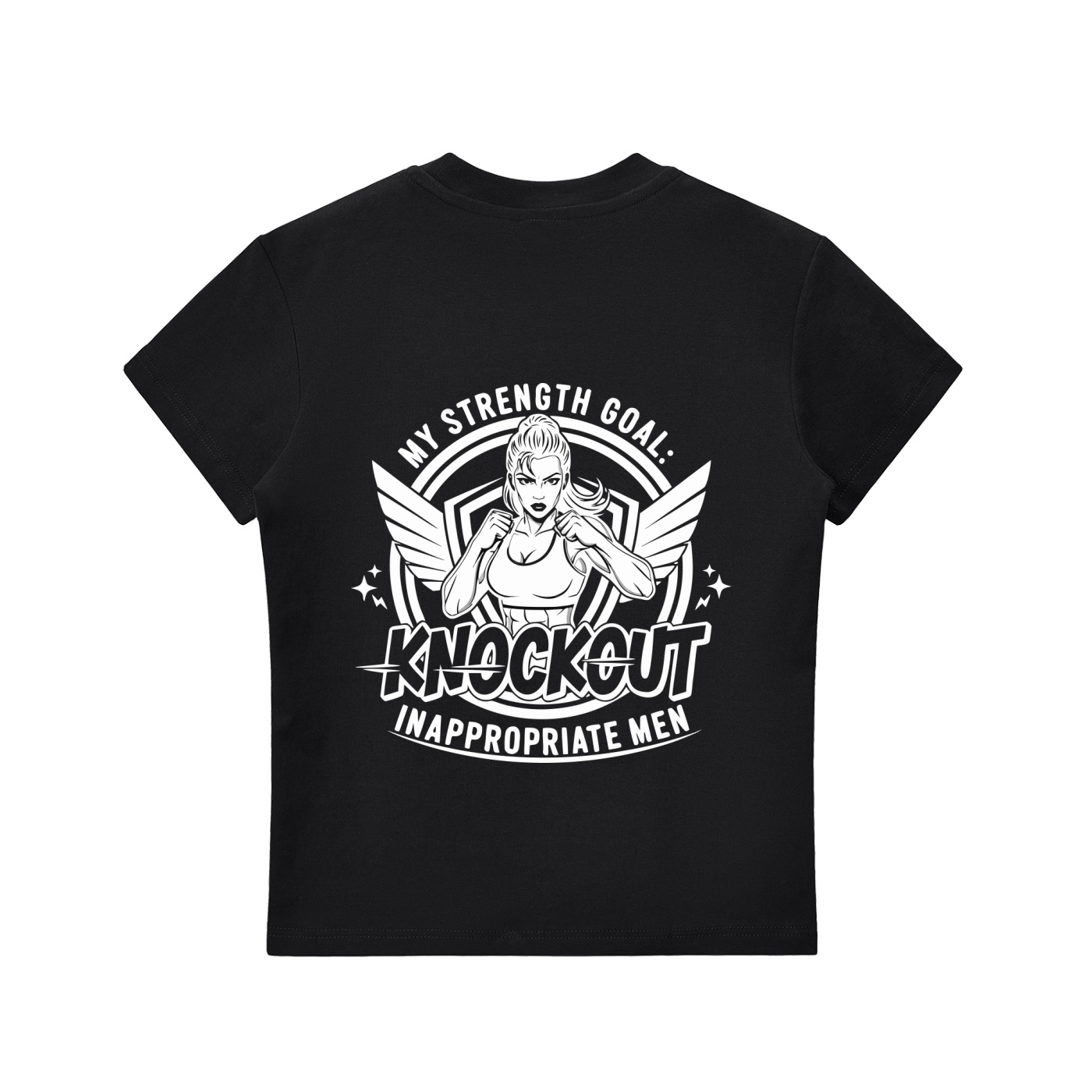 https://ajmall-vc-public-bucket.oss-us-west-1.aliyuncs.com/hugepod/material/custom_printing/888f91008e5a4396badd9c964866eb2c.png My Strength Goal Bodycon T-shirt - Image 1