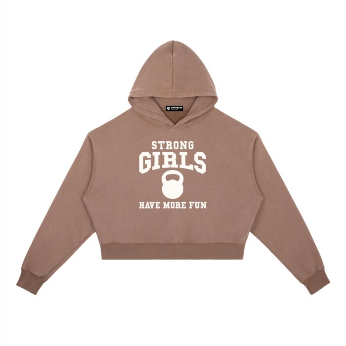 Strong Girls Have More Fun B&W Washed Hoodie