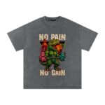 No Pain Dinosaur Washed Oversized T-Shirt - Image 3