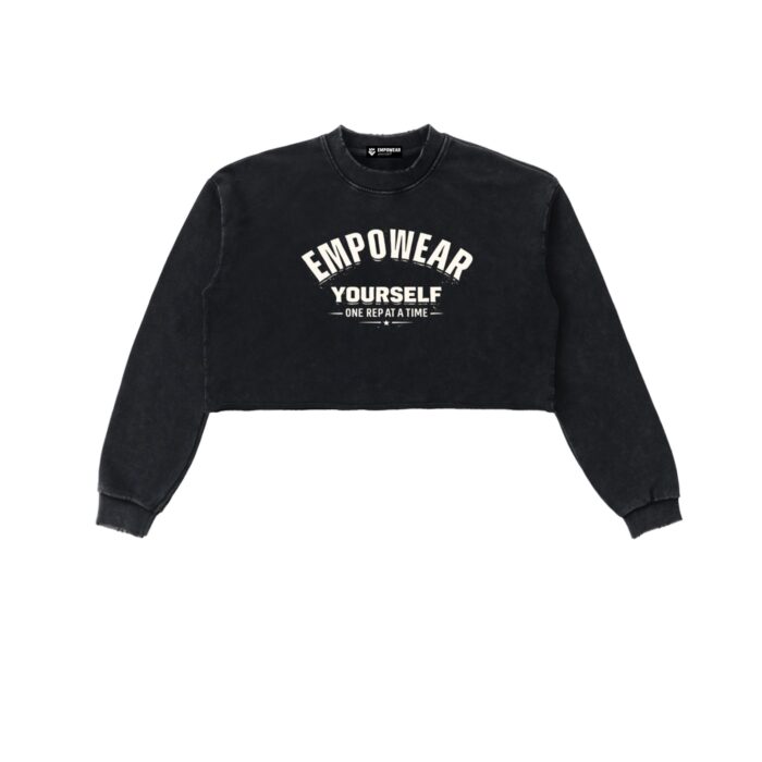 Empowear One Rep at a Time Washed Cropped Empowear One Rep at a Time Washed Cropped