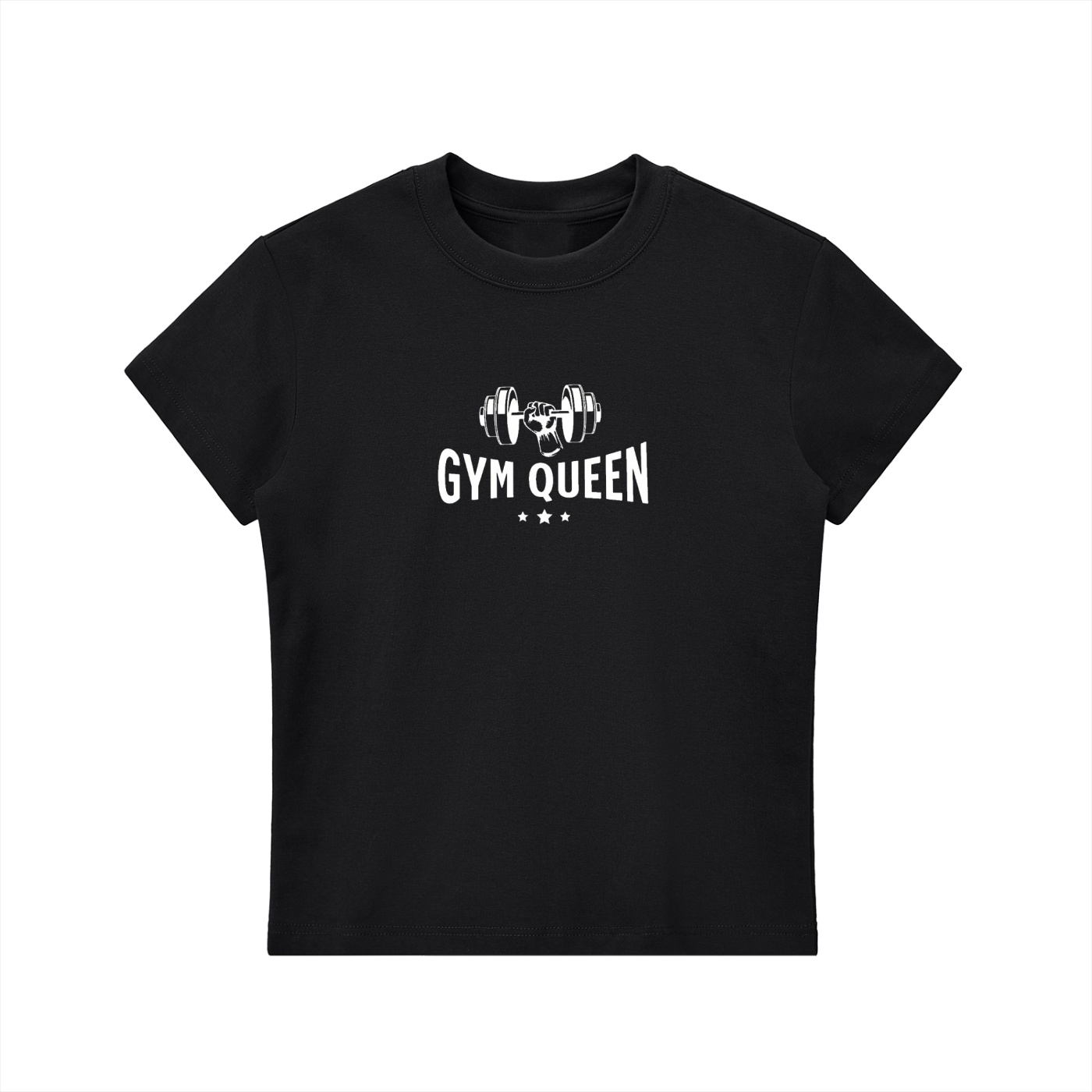 https://ajmall-vc-public-bucket.oss-us-west-1.aliyuncs.com/hugepod/material/custom_printing/b42019c393744efb97b96546a78de3b8.png Gym Queen Bodycon T-shirt - Image 1