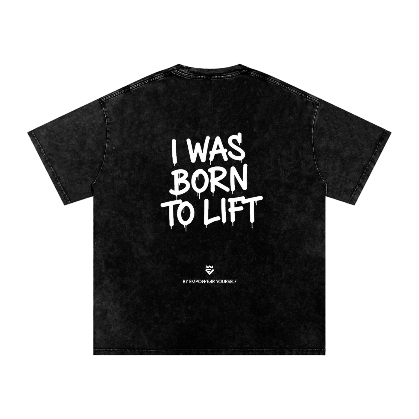 https://ajmall-vc-public-bucket.oss-us-west-1.aliyuncs.com/hugepod/material/custom_printing/c5754e90f48f466c8de09a2784a22e61.png I Was Born to Lift Washed Oversized T-Shirt - Image 1