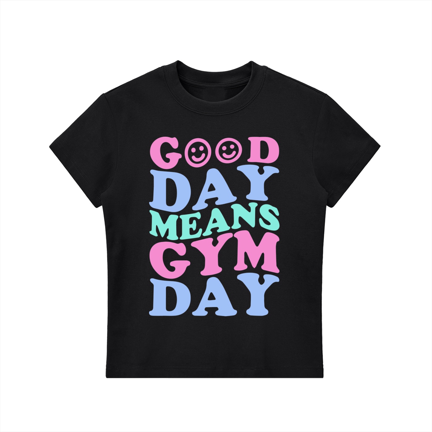 https://ajmall-vc-public-bucket.oss-us-west-1.aliyuncs.com/hugepod/material/custom_printing/fd9c14104e844050b75c886321dd09aa.png Gym Day Bodycon T-shirt - Image 1