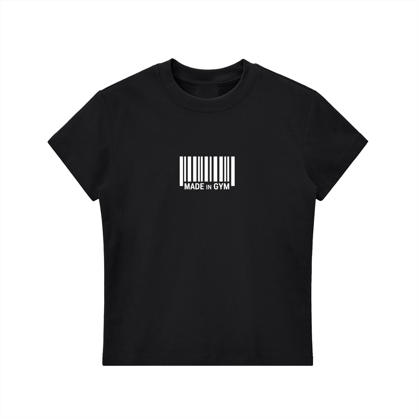 https://ajmall-vc-public-bucket.oss-us-west-1.aliyuncs.com/hugepod/material/custom_printing/fe4318eed84f40bc94f72c6fd4ec4232.png Made in Gym Bodycon T-shirt - Image 1