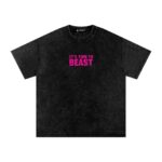 Wake Up Beauty Double Print Washed Oversized T-Shirt
