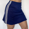 Diamond Striped Slit Skirt Dark