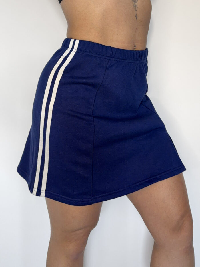 Diamond Striped Slit Skirt Dark