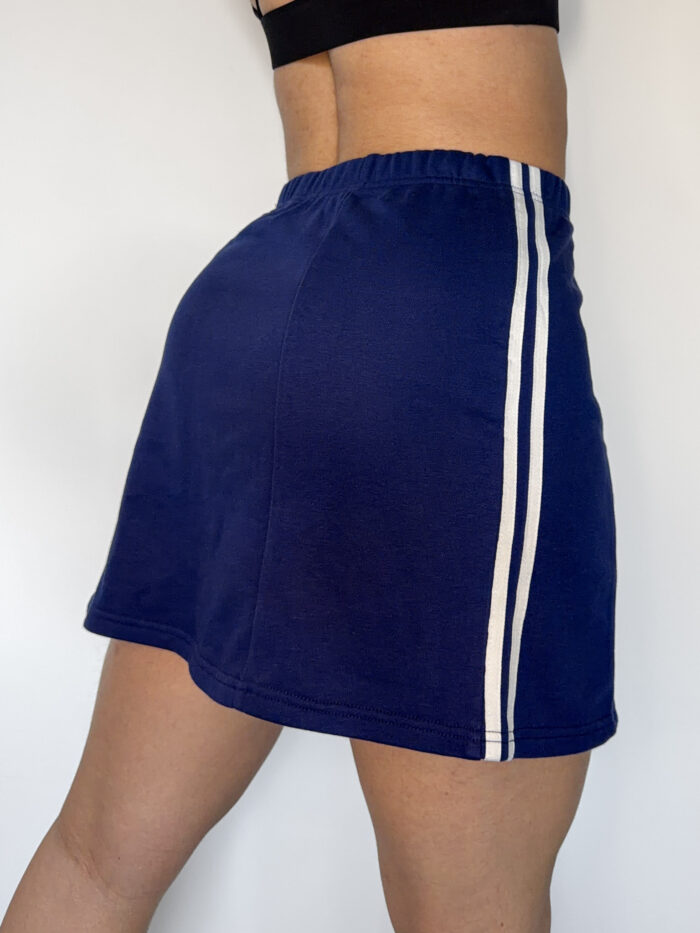 Diamond Striped Slit Skirt Dark