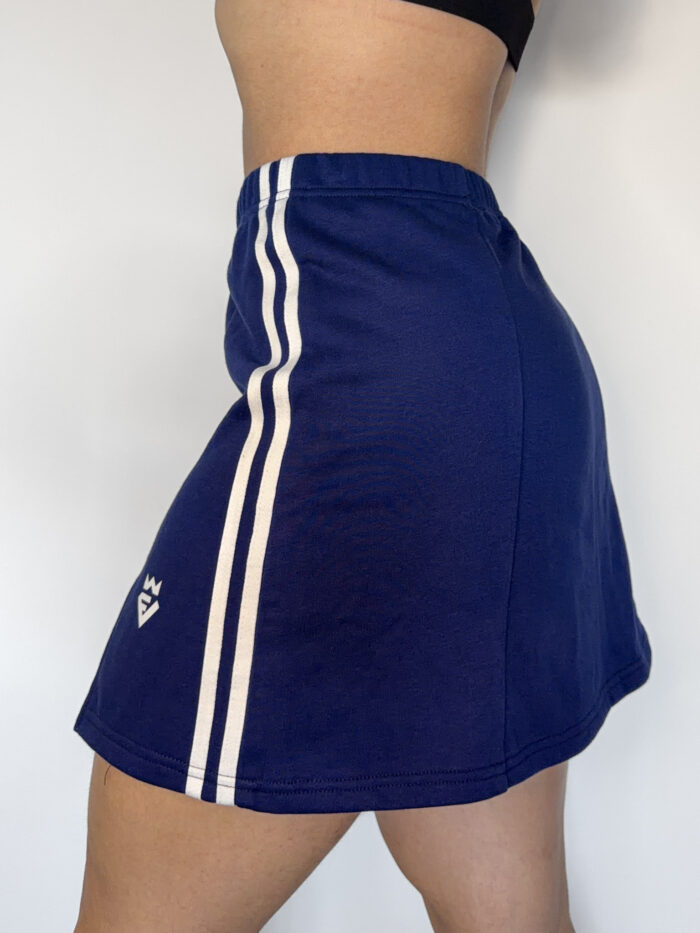 Diamond Striped Slit Skirt Dark