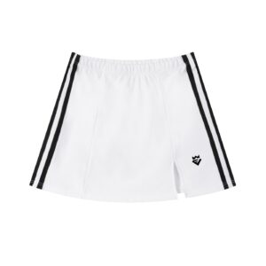 Diamond Striped Slit Skirt White