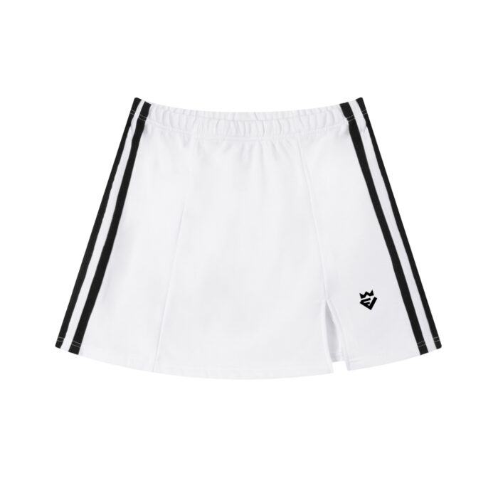 Diamond Striped Slit Skirt White Diamond Striped Slit Skirt White