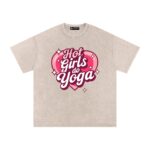 Hot Girls Do Yoga Front Print Washed Oversized T-Shirt - Image 3