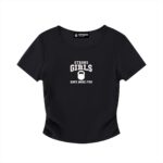 Strong Girls Have More Fun B&W Ruched T-shirt