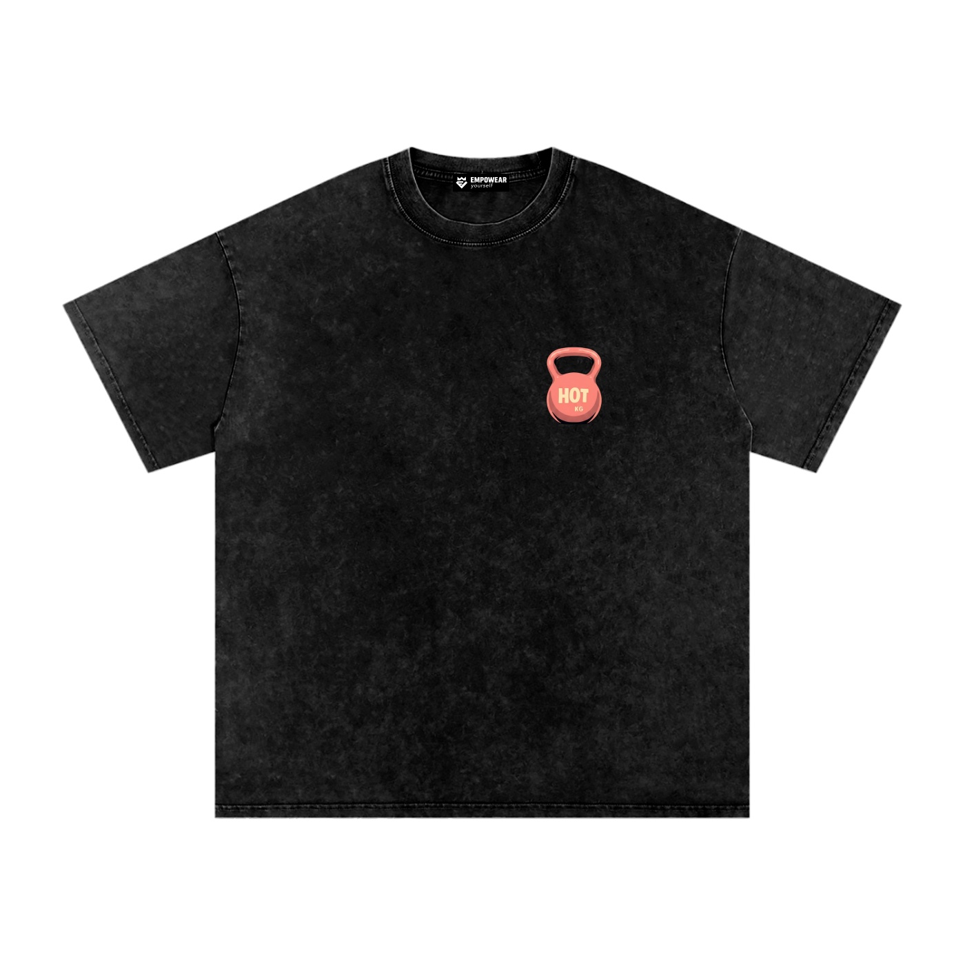 https://ajmall-vc-public-bucket.oss-us-west-1.aliyuncs.com/hugepod/material/custom_printing/4d0631300af5429c87441d637463c167.png Weight of Being Hot Double Print Washed Oversized T-Shirt - Image 1