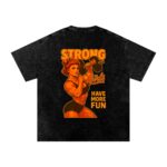 Strong Girls Have More Fun Double Print Washed Oversized T-Shirt - Image 2