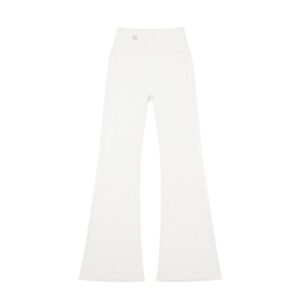 High-Waisted Flare Leggings White