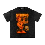 Strong Girls Have More Fun Washed Oversized T-Shirt
