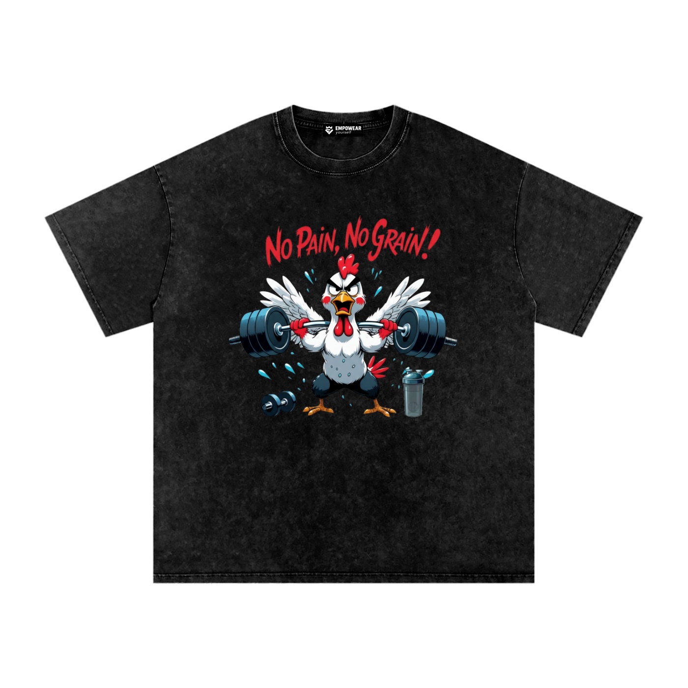 https://ajmall-vc-public-bucket.oss-us-west-1.aliyuncs.com/hugepod/material/custom_printing/c56764ac8179460daa9d0c5bca95487d.png No Pain No Grain Washed Oversized T-Shirt - Image 1
