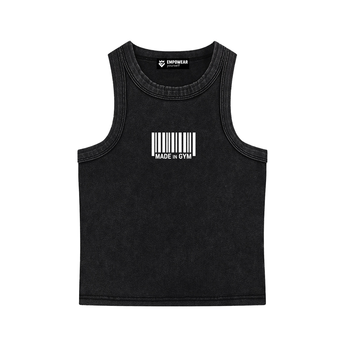 https://ajmall-vc-public-bucket.oss-us-west-1.aliyuncs.com/hugepod/material/custom_printing/d08af04e31614448867ad66d9dc46327.png Made in Gym Washed Tank Top - Image 1