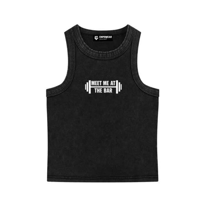 Meet me at the Bar B&W Washed Tank Top