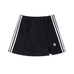 Diamond Striped Slit Skirt Dark