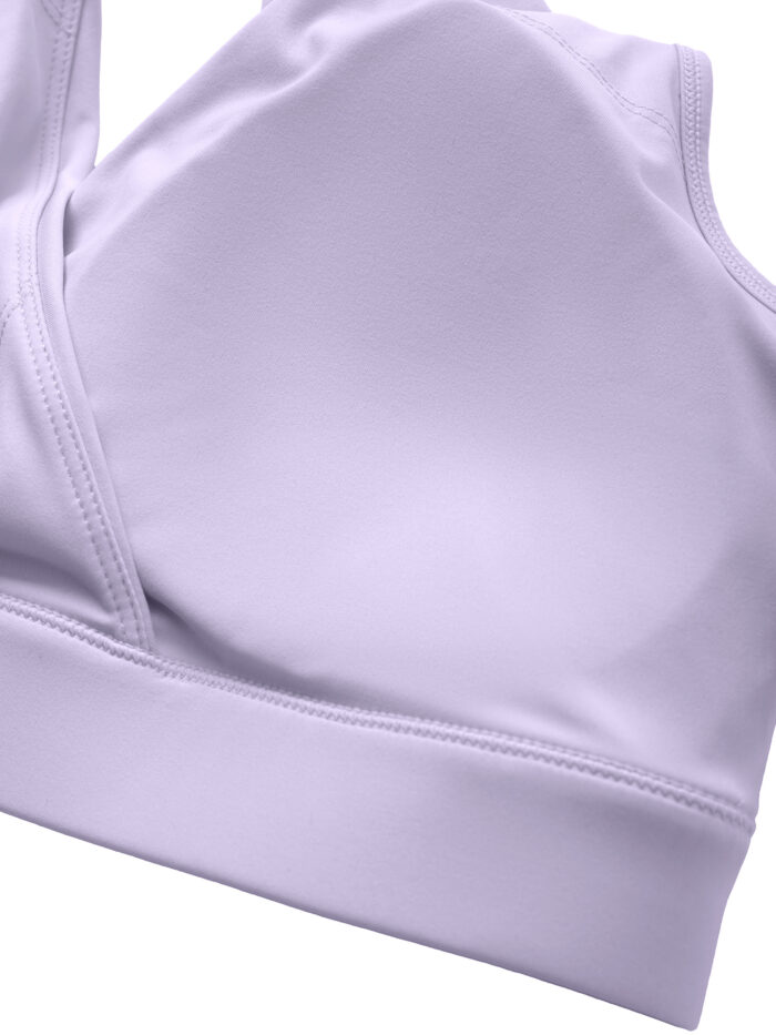 Crossover V-Neck Sports Bra White Crossover V-Neck Sports Bra White