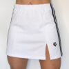 Diamond Striped Slit Skirt White