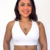 Crossover V-Neck Sports Bra White