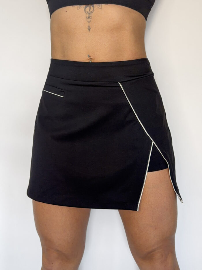High-Waist Pocketed Short Skirt