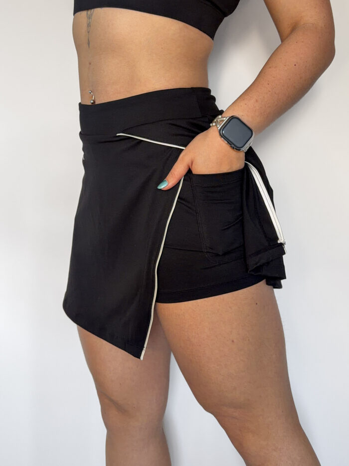 High-Waist Pocketed Short Skirt