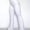 High-Waisted Flare Leggings White