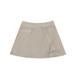 High-Waist Pocketed Short Skirt Light Coffee