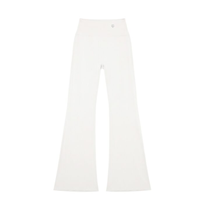 High-Waisted Flare Leggings White