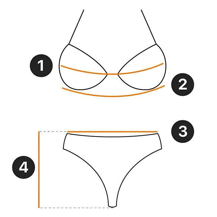 Halter Sports Bra Measurement Guide