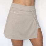 High-Waist Pocketed Short Skirt Light Coffee