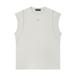Spliced Panel Muscle Tank Top Loose Fit