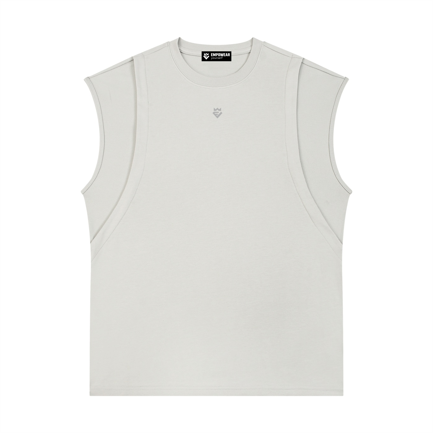 https://ajmall-vc-public-bucket.oss-us-west-1.aliyuncs.com/hugepod/material/custom_printing/0ece9188316040dea80911aa730bfd24.png Spliced Panel Muscle Tank Top Loose Fit - Image 1