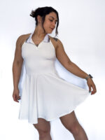Halter Collar A-Line Tennis Dress White