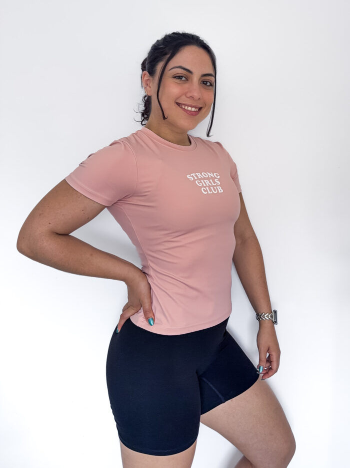 Strong Girls Club Slim Fit Performance Crop T-Shirt