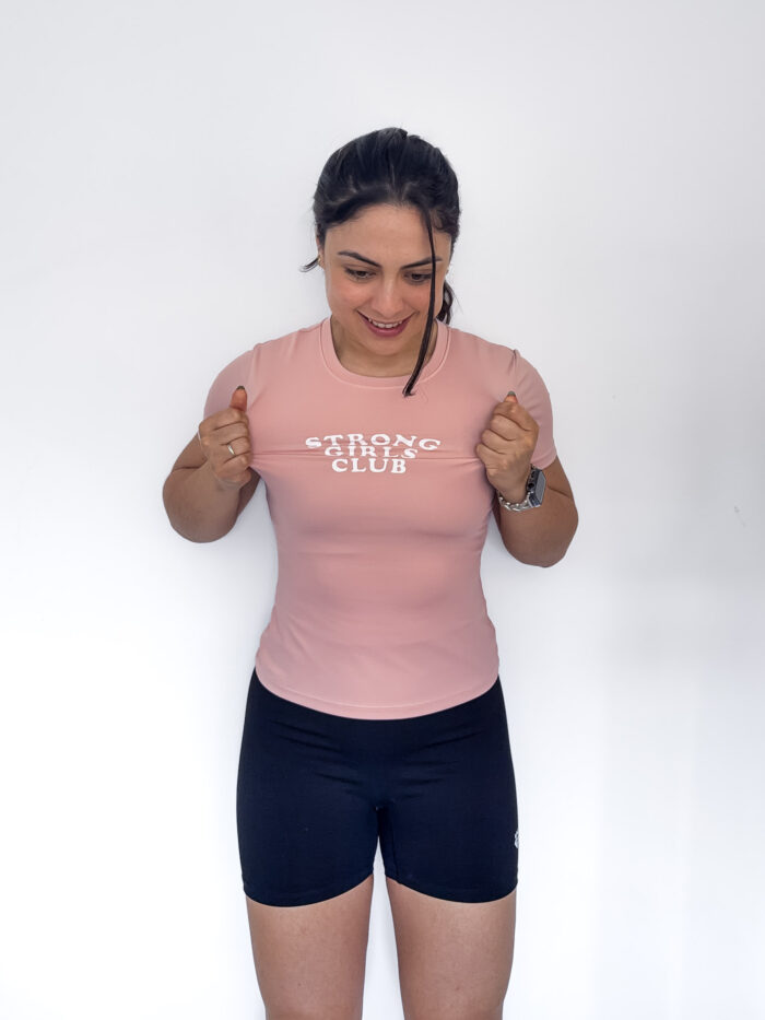 Strong Girls Club Slim Fit Performance Crop T-Shirt