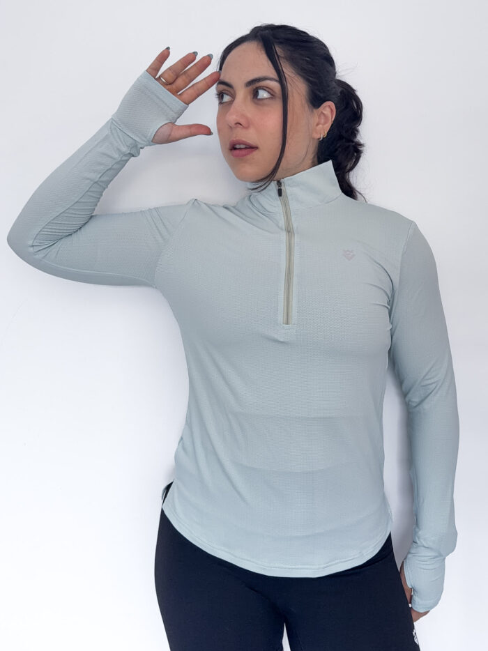 Quarter-Zip Mock Neck Pullover Long Sleeve
