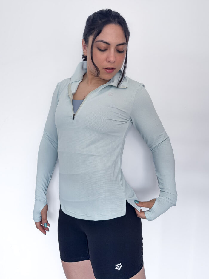 Quarter-Zip Mock Neck Pullover Long Sleeve
