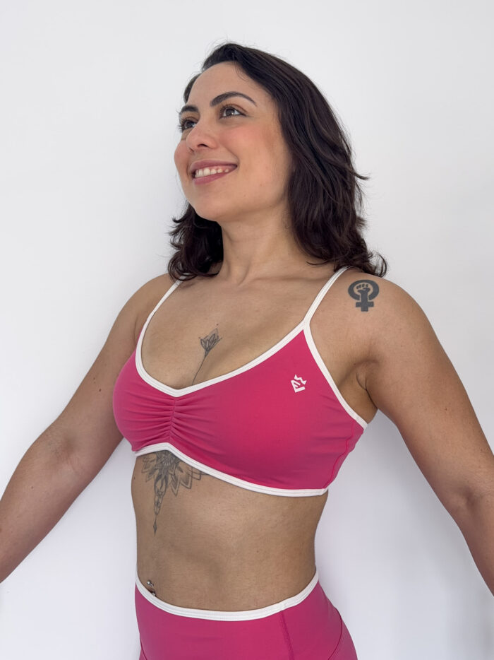 Ruched Active Bra Adjustable Straps