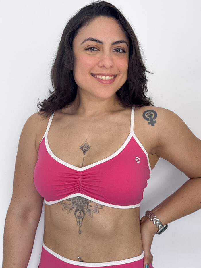 Ruched Active Bra Adjustable Straps