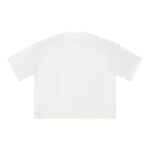 Mesh Boxy Crop T-Shirt Drop Shoulder White - Image 2