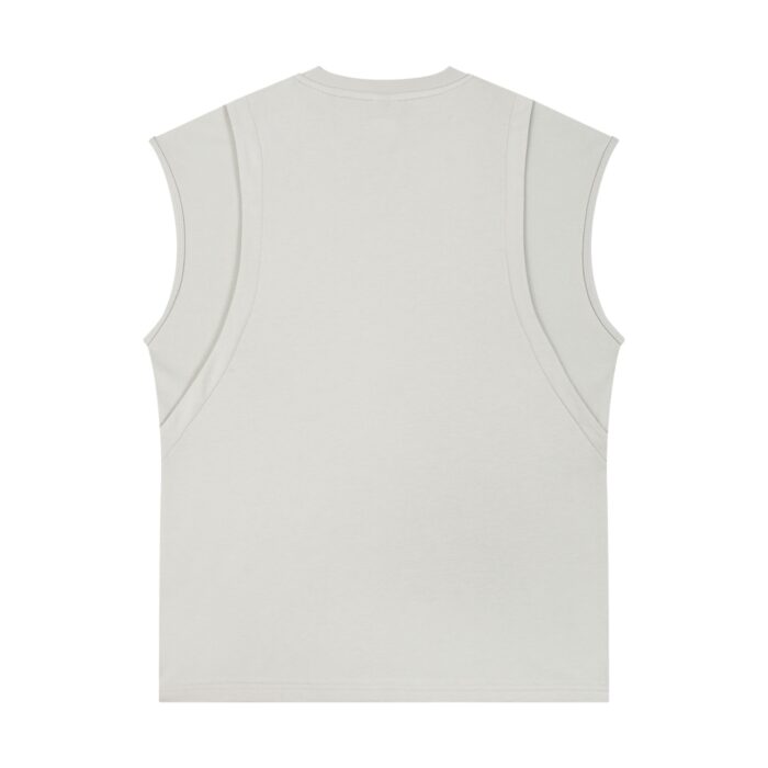 Spliced Panel Muscle Tank Top Loose Fit