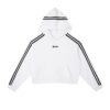 EPWR Striped Cropped Hoodie White
