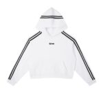 EPWR Striped Cropped Hoodie White
